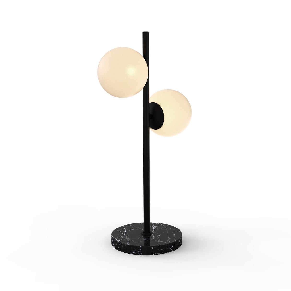 Castell 2 Globe LED Table Lamp, Matte Black