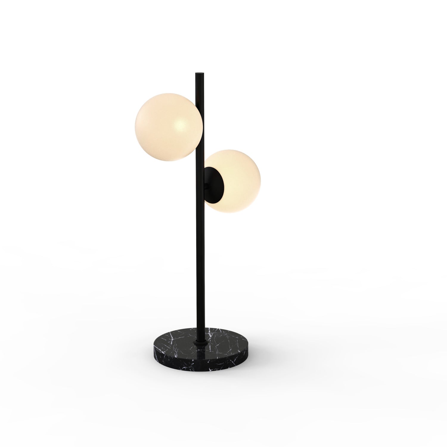 Castell 2 Globe LED Table Lamp, Matte Black
