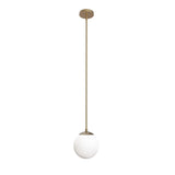 Castell 8" Globe LED Pendant, Aged Brass