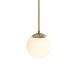 Castell 8" Globe LED Pendant, Aged Brass