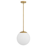 Castell 12" Globe LED Pendant, Aged Brass