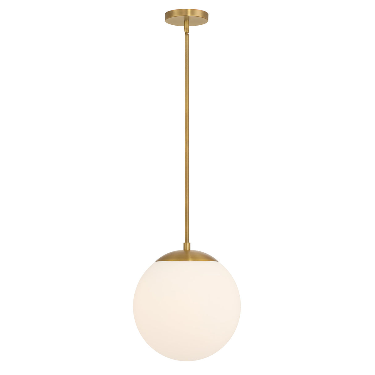 Castell 12" Globe LED Pendant, Aged Brass