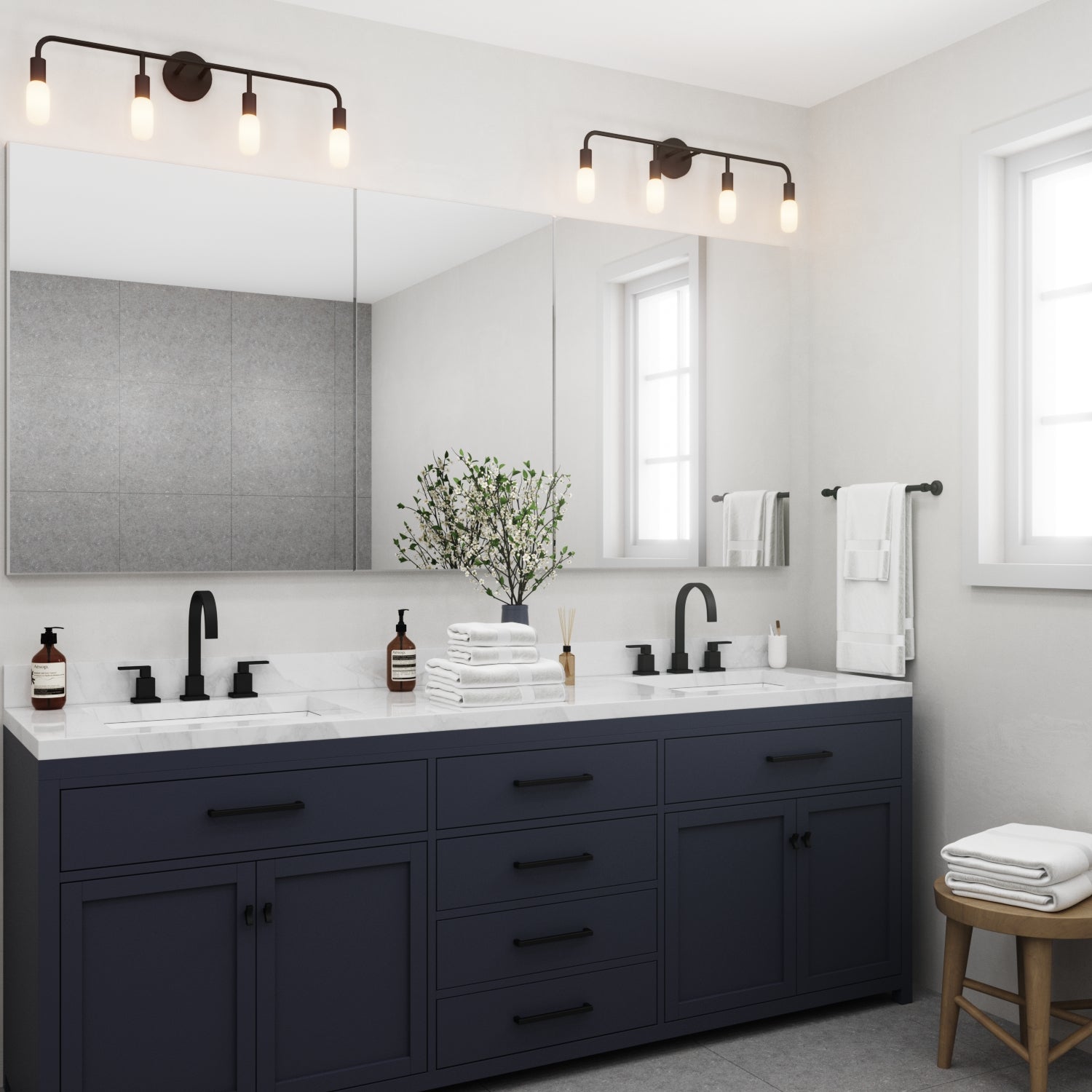 Prospect 4 Light Vanity, Matte Black