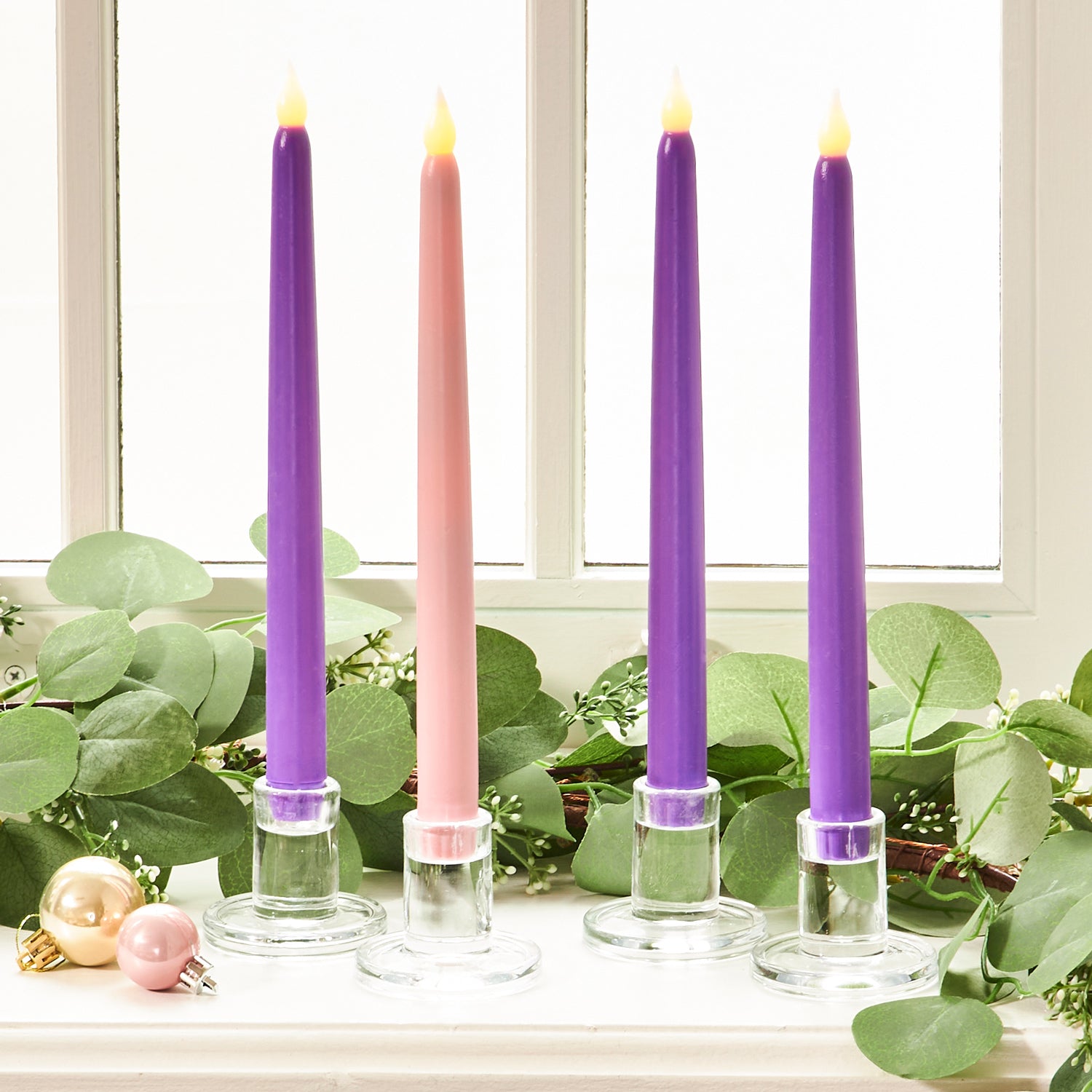 Classic Advent Flameless Candles, Set of 4