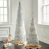 Carroll 6 Foot Pre-Lit White Tinsel Pop-up Tree