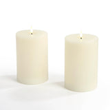 Infinity Wick Ivory 4x6" Pillar Candles, Set of 2