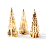 Juniper Glass Trees, Champagne Gold, Set of 3