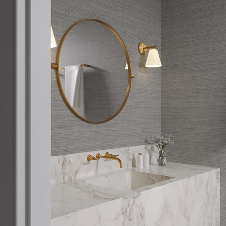 Carlisle Vanity Wall Sconce, Brushed Brass with Opal Glass