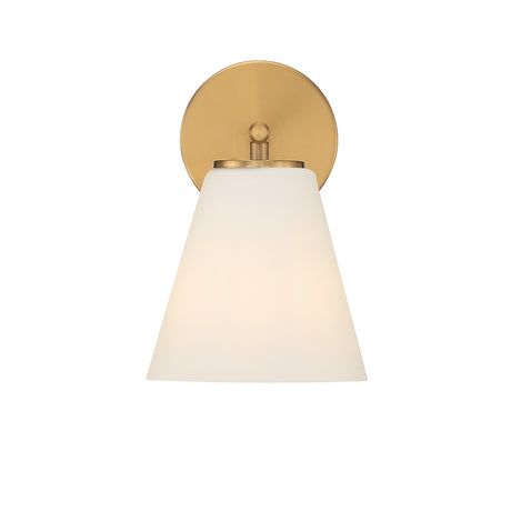 Carlisle Vanity Wall Sconce, Brushed Brass with Opal Glass