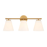 Carlisle 3 Light Vanity, Brushed Brass with Opal Glass