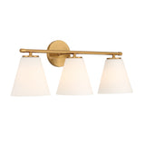 Carlisle 3 Light Vanity, Brushed Brass with Opal Glass