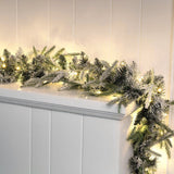 Carroll 9 Foot Pre-Lit Flocked Garland