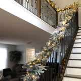 Carroll 9 Foot Pre-Lit Flocked Garland