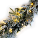 Carroll 9 Foot Pre-Lit Flocked Garland