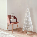 Carroll 4 Foot Pre-Lit White Tinsel Pop Up Tree