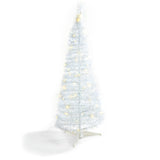 Carroll 4 Foot Pre-Lit White Tinsel Pop Up Tree