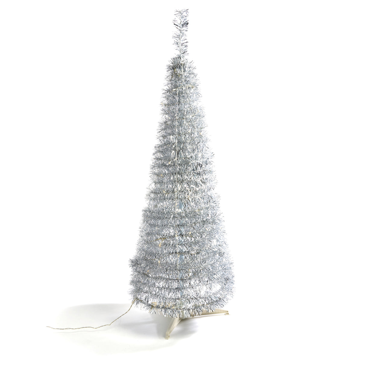 Carroll 4 Foot Pre-Lit Silver Pop-Up Tree