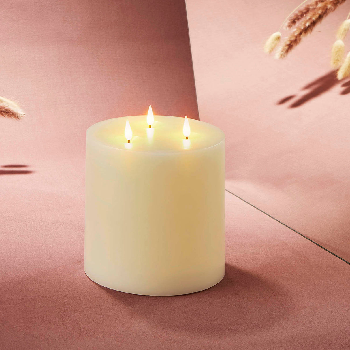 Infinity Wick Ivory 3-LED 6"x6" Pillar Candle