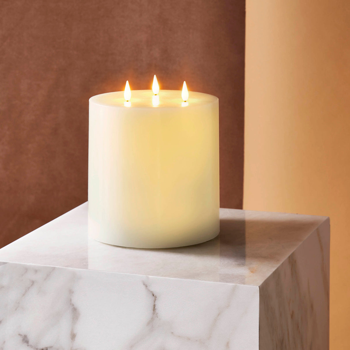 Infinity Wick Ivory 3-LED 6"x6" Pillar Candle