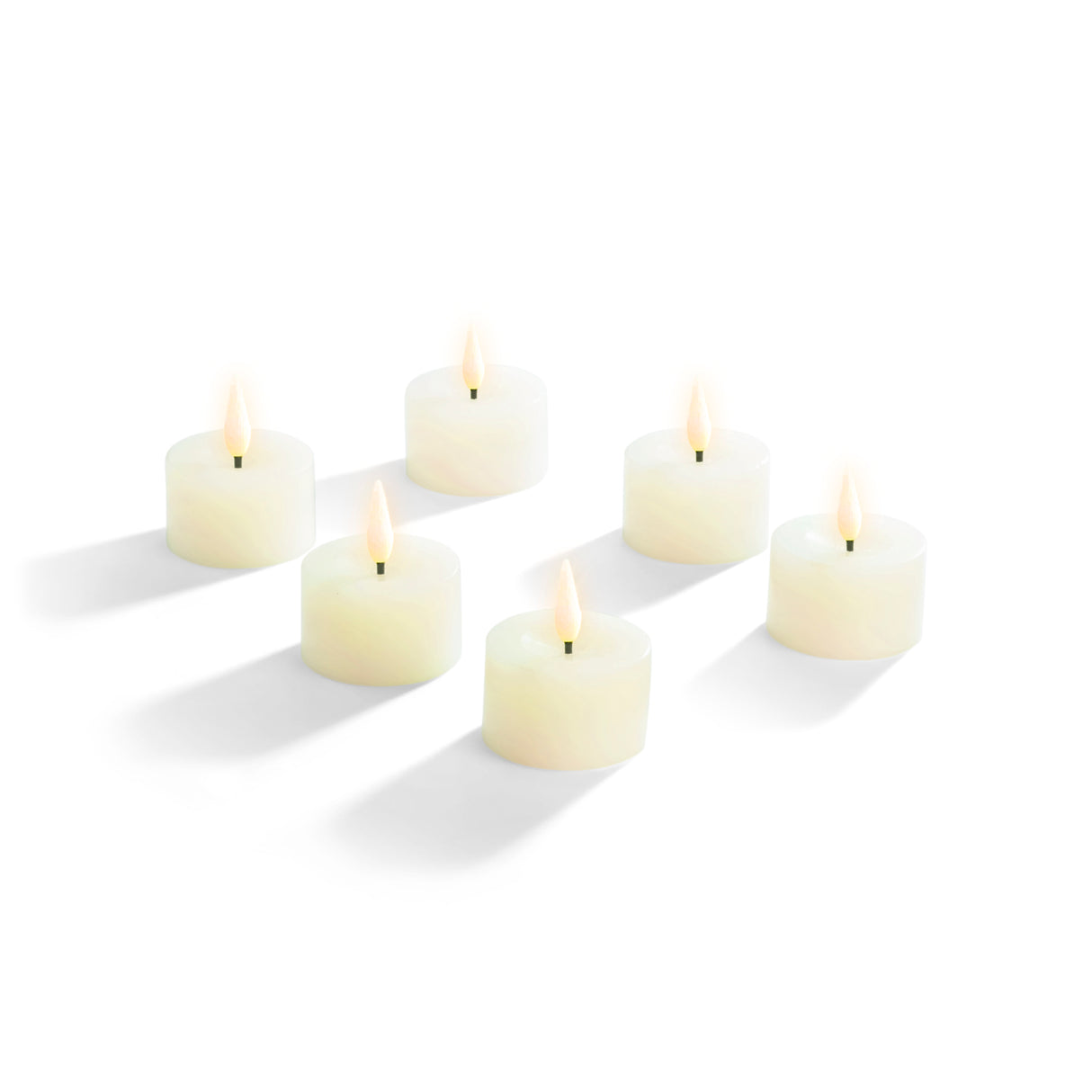 Infinity Wick Ivory Tea Light Candles, Set of 6