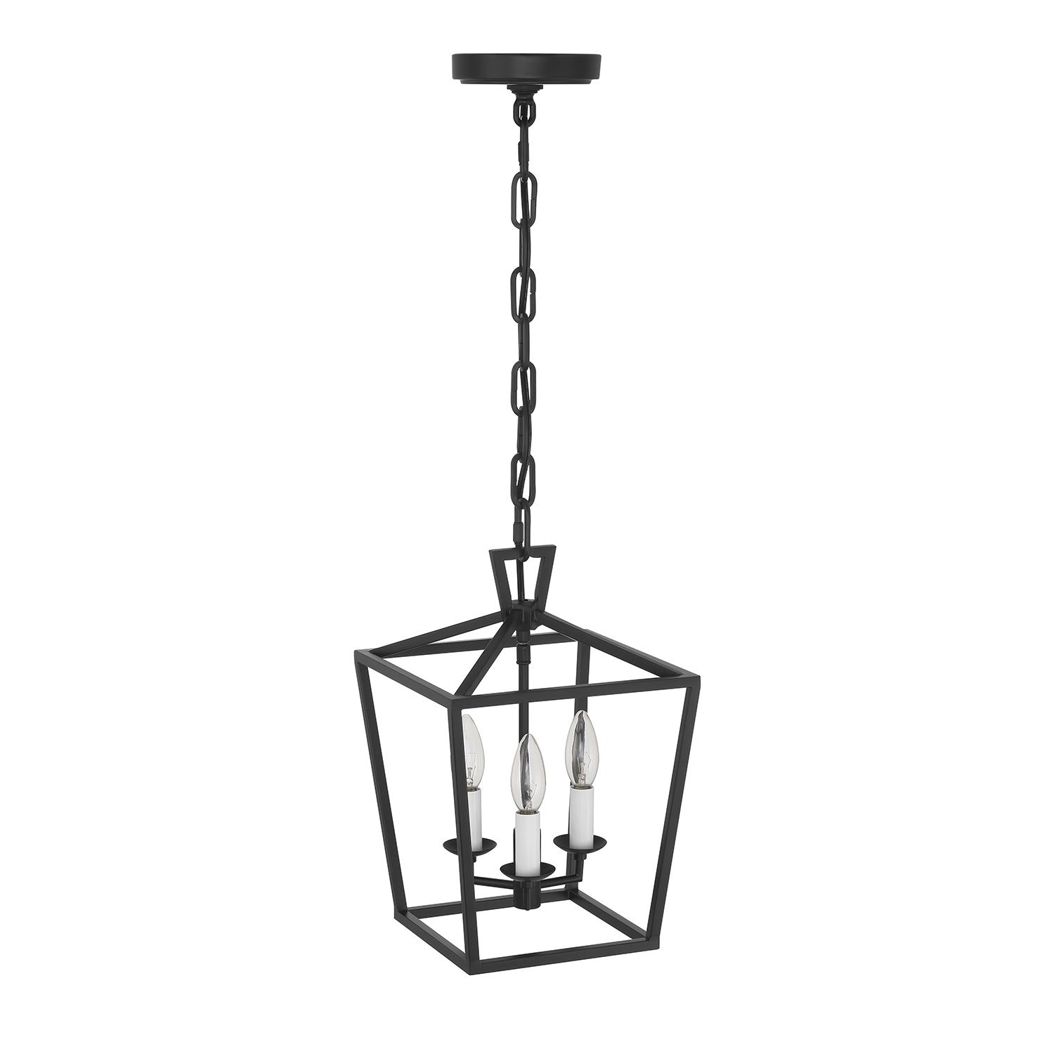 Anover Small Lantern Pendant, Matte Black