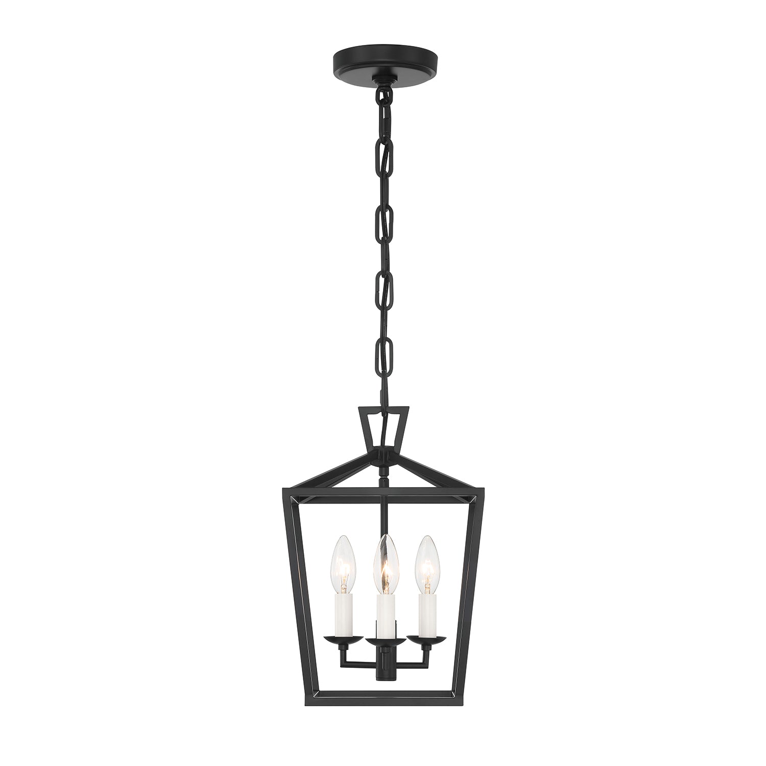 Anover Small Lantern Pendant, Matte Black