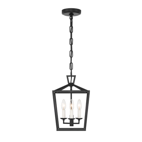 Anover Small Lantern Pendant, Matte Black