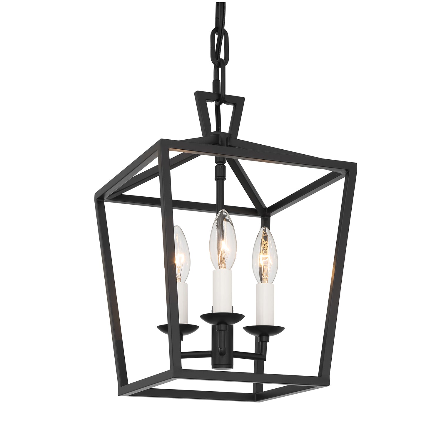 Anover Small Lantern Pendant, Matte Black