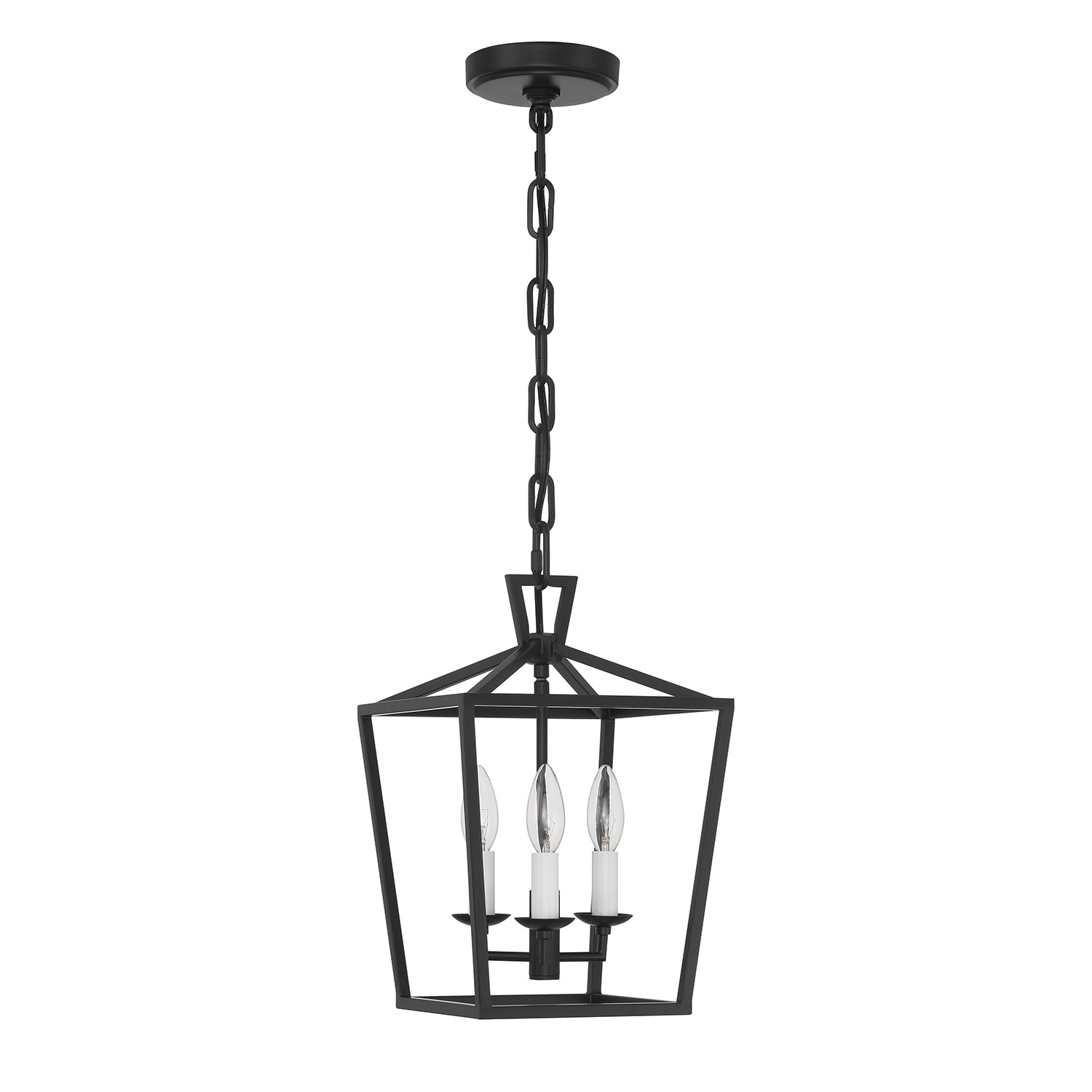 Anover Small Lantern Pendant, Matte Black