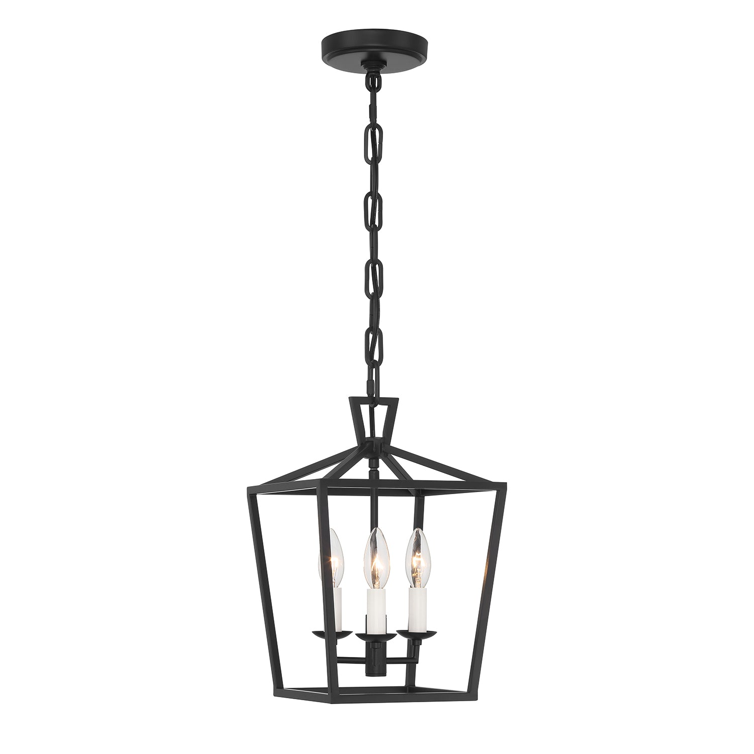 Anover Small Lantern Pendant, Matte Black