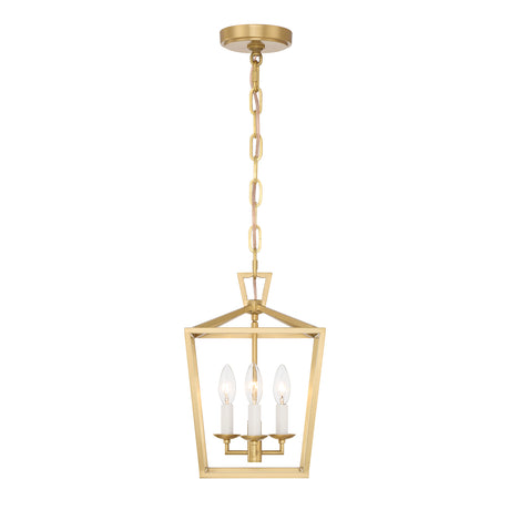 Anover Small Lantern Pendant, Satin Brass