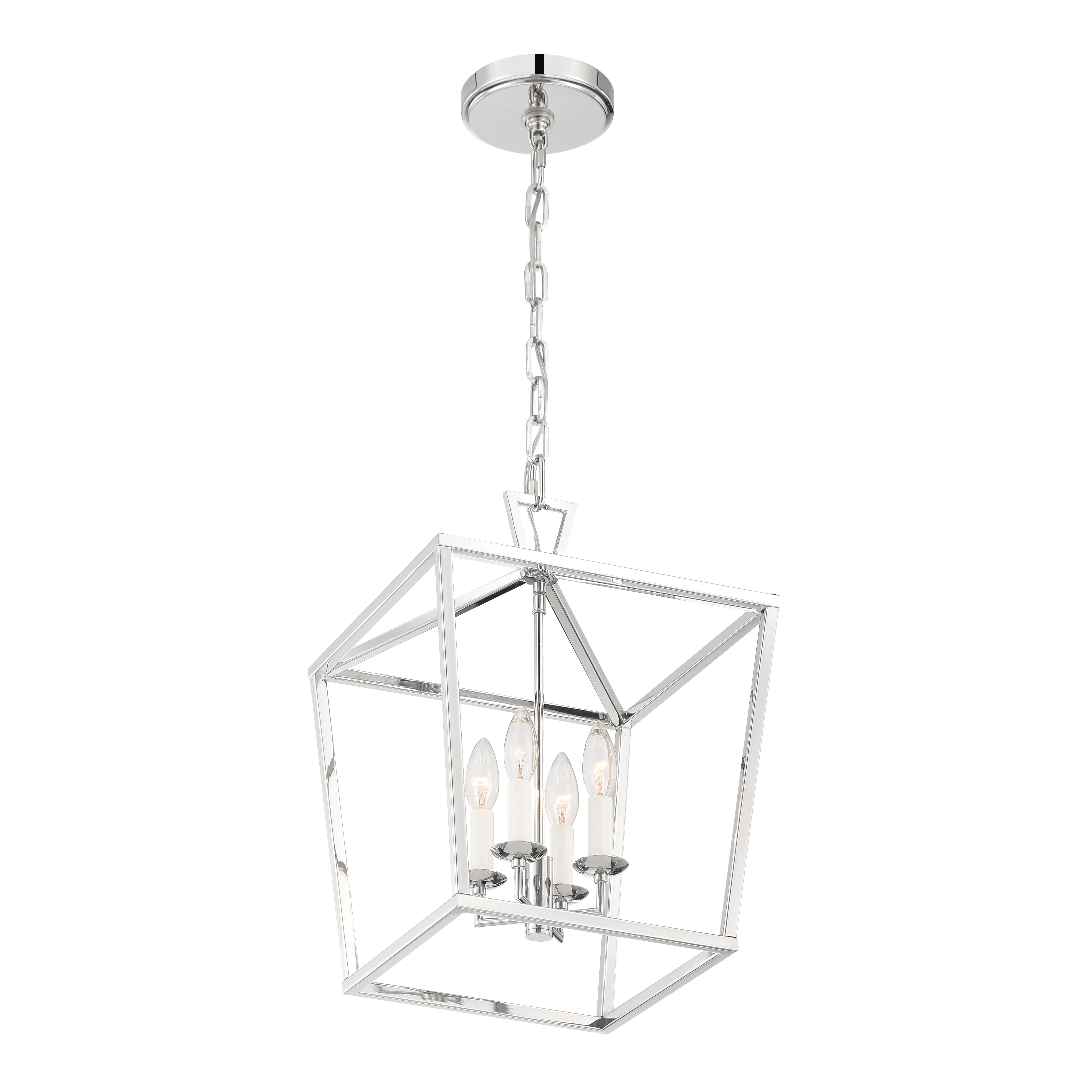 Anover Medium Lantern Pendant, Polished Nickel