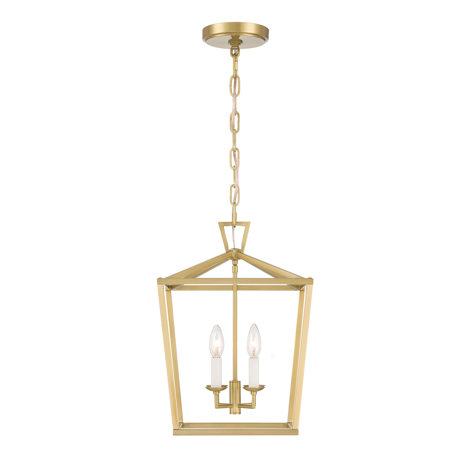 Anover Medium Lantern Pendant, Satin Brass