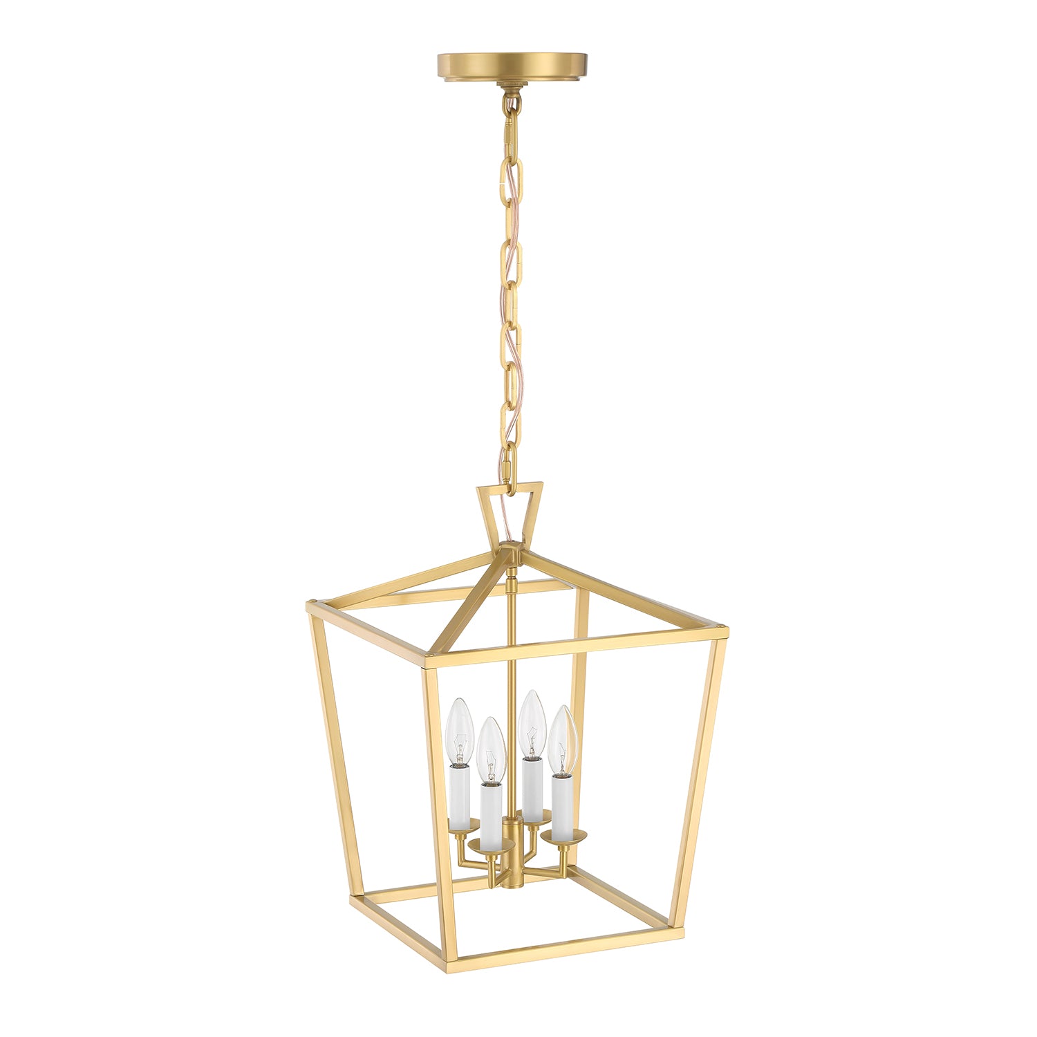 Anover Medium Lantern Pendant, Satin Brass