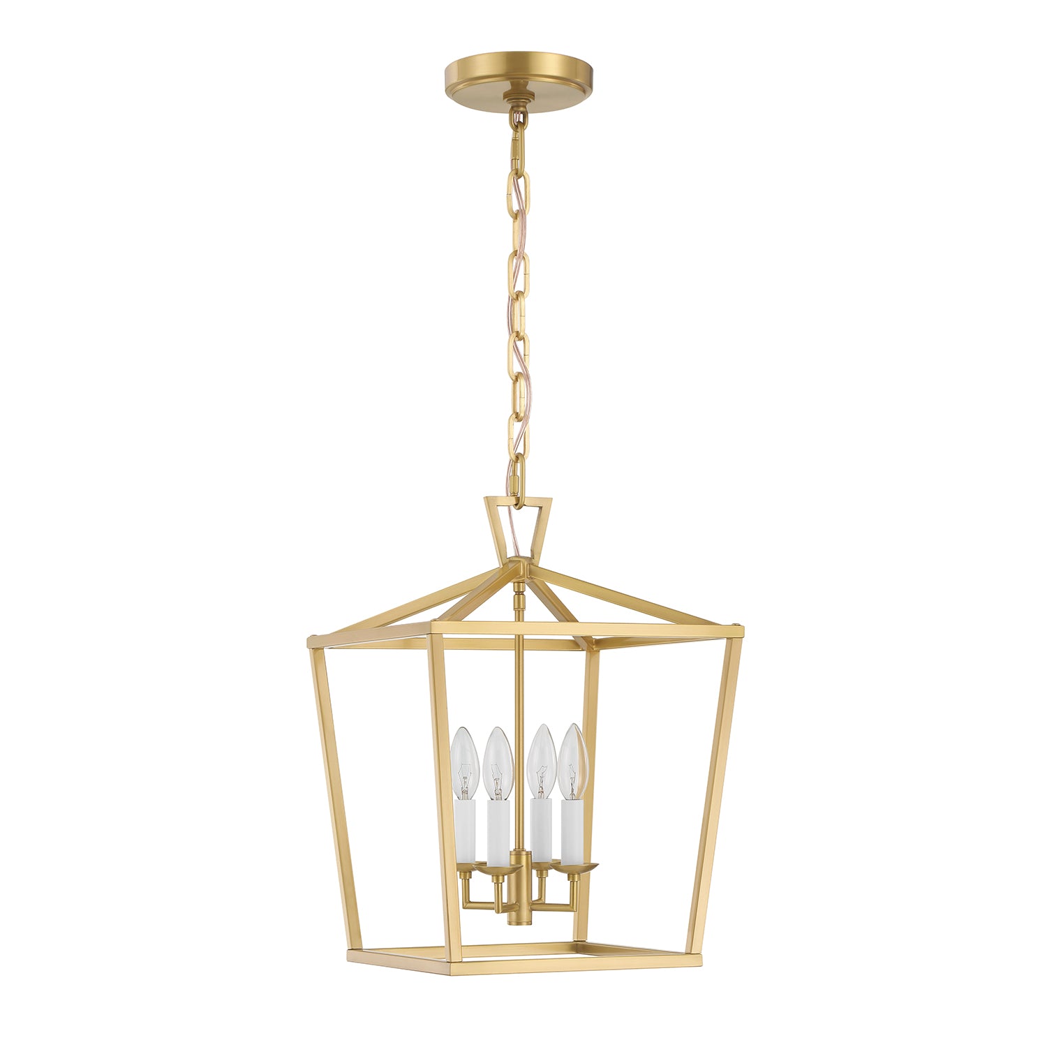 Anover Medium Lantern Pendant, Satin Brass