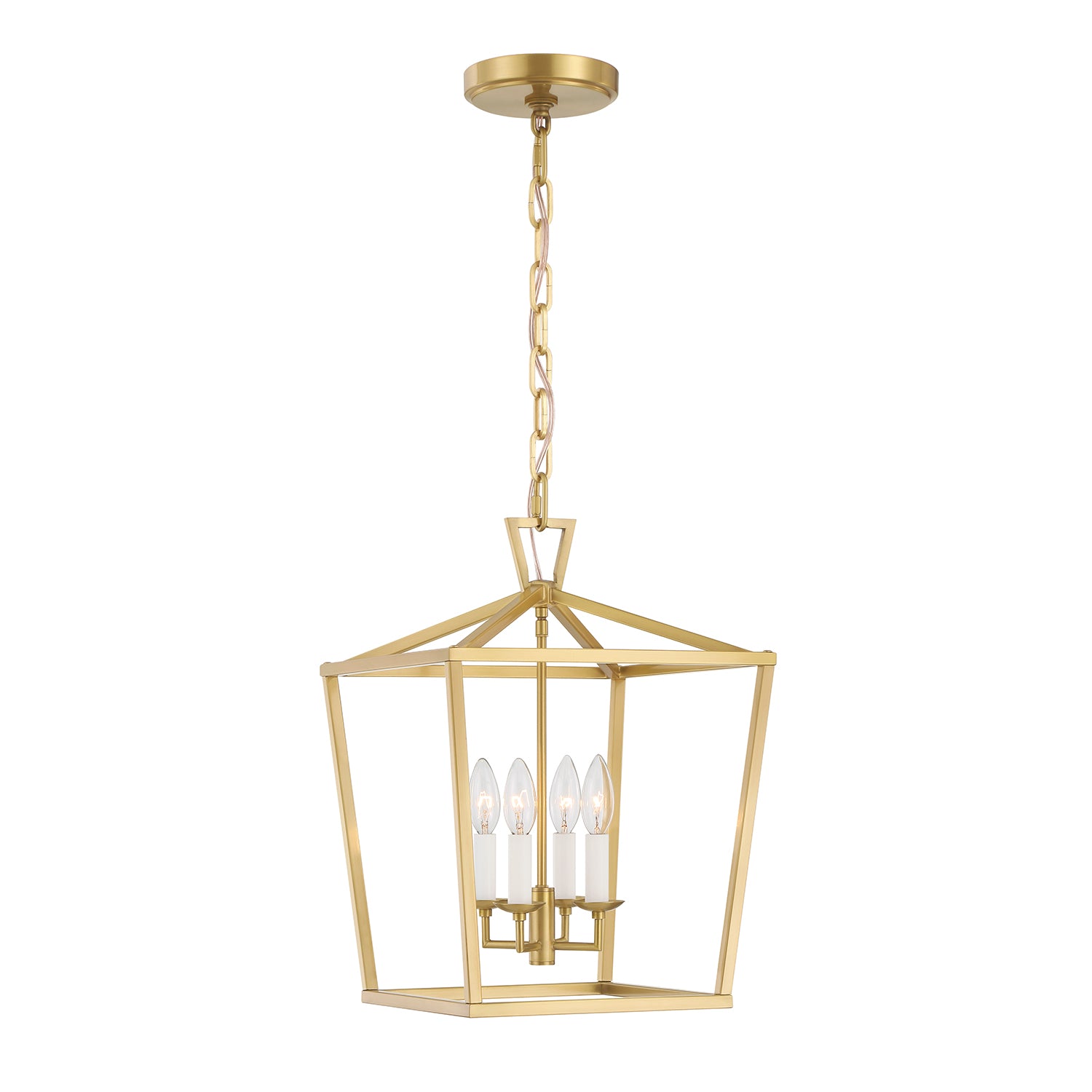 Anover Medium Lantern Pendant, Satin Brass