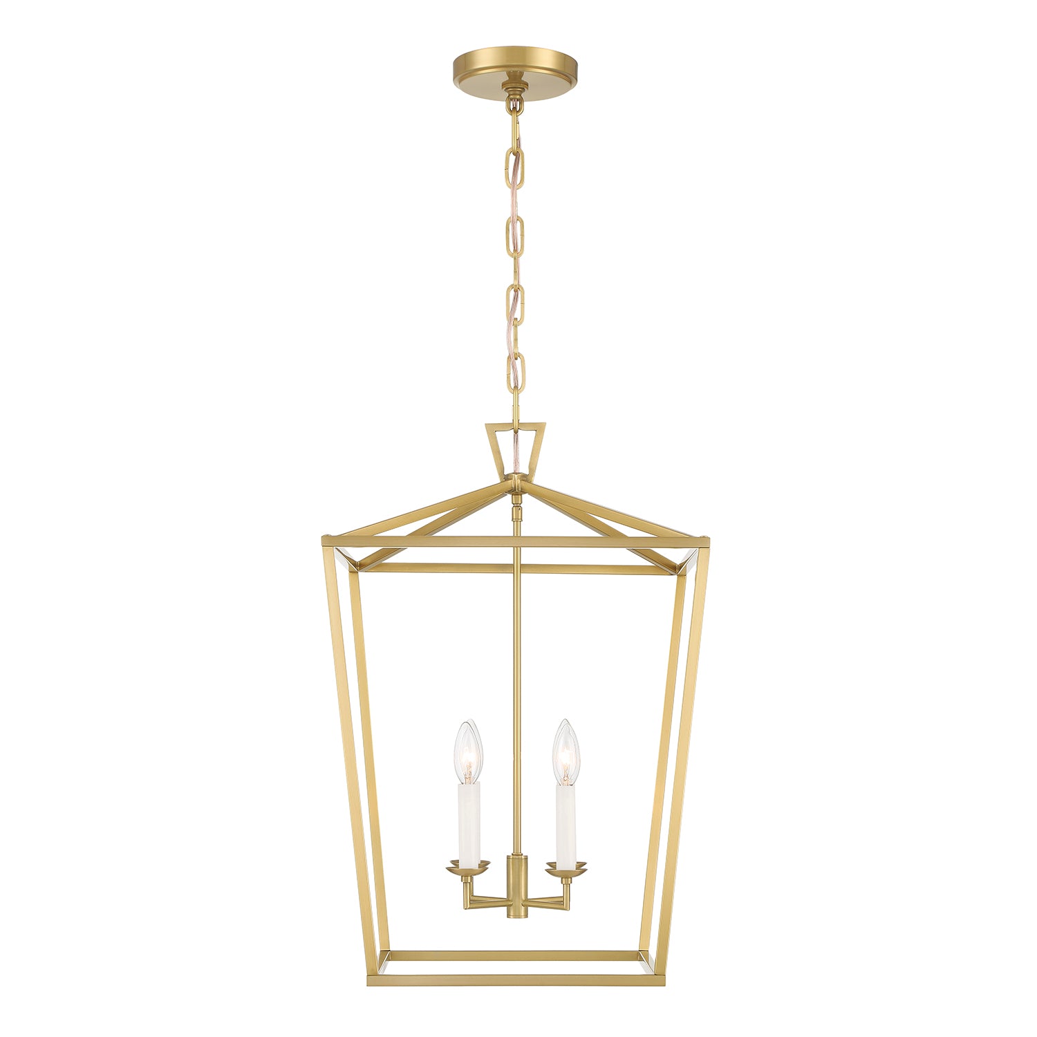 Anover Large Lantern Pendant, Satin Brass
