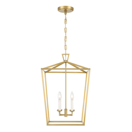 Anover Large Lantern Pendant, Satin Brass