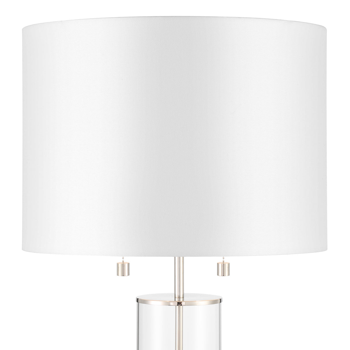 Laurel Glass Cylinder Table Lamp, Polished Nickel