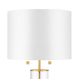 Laurel Glass Cylinder Table Lamp, Satin Brass