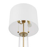 Laurel Glass Cylinder Table Lamp, Satin Brass