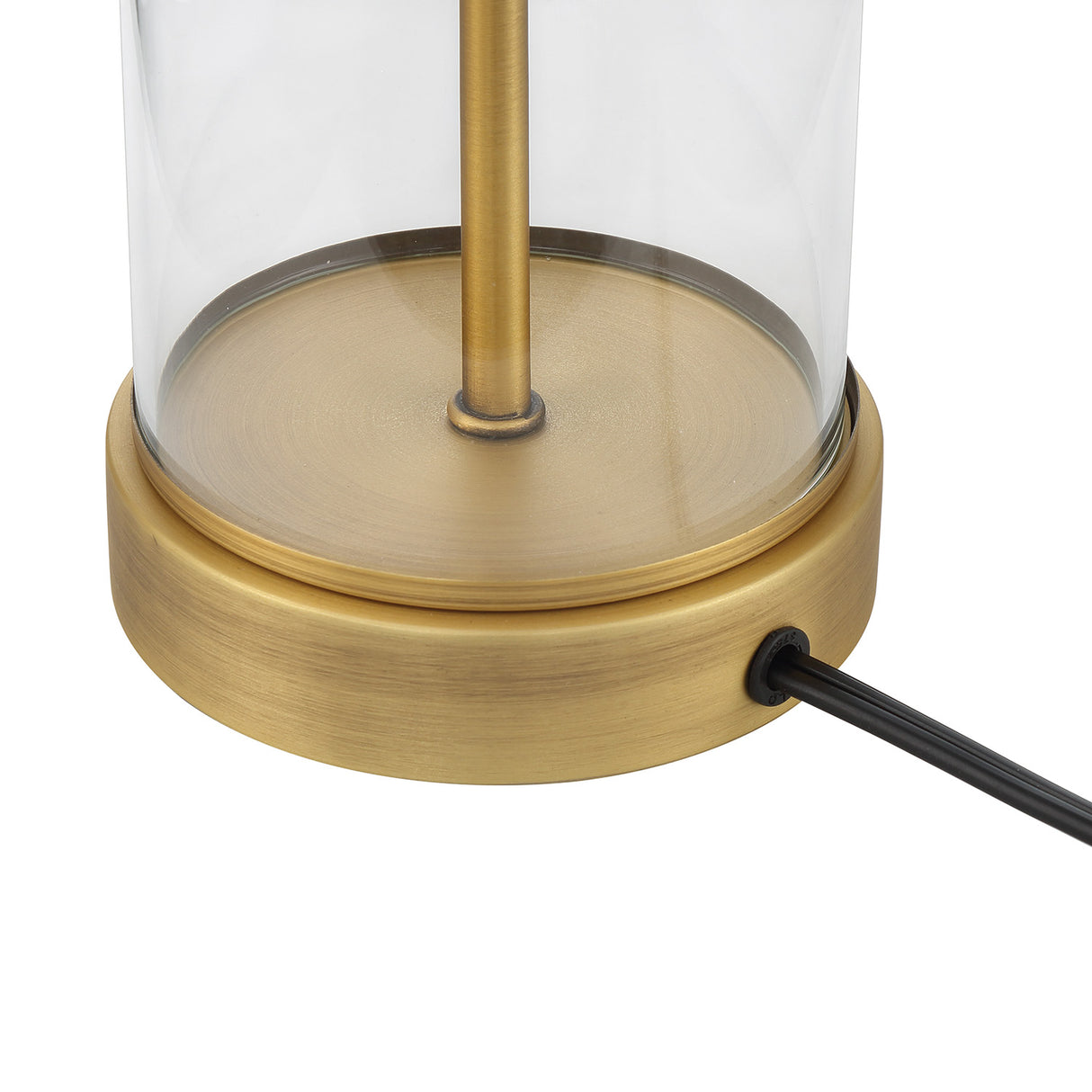 Laurel Glass Cylinder Table Lamp, Satin Brass