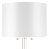 Laurel Glass Cylinder Floor Lamp, Polished Nickel