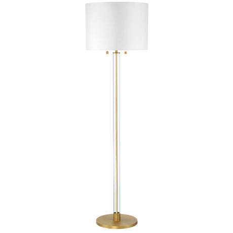 Laurel Glass Cylinder Floor Lamp, Satin Brass