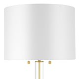 Laurel Glass Cylinder Floor Lamp, Satin Brass