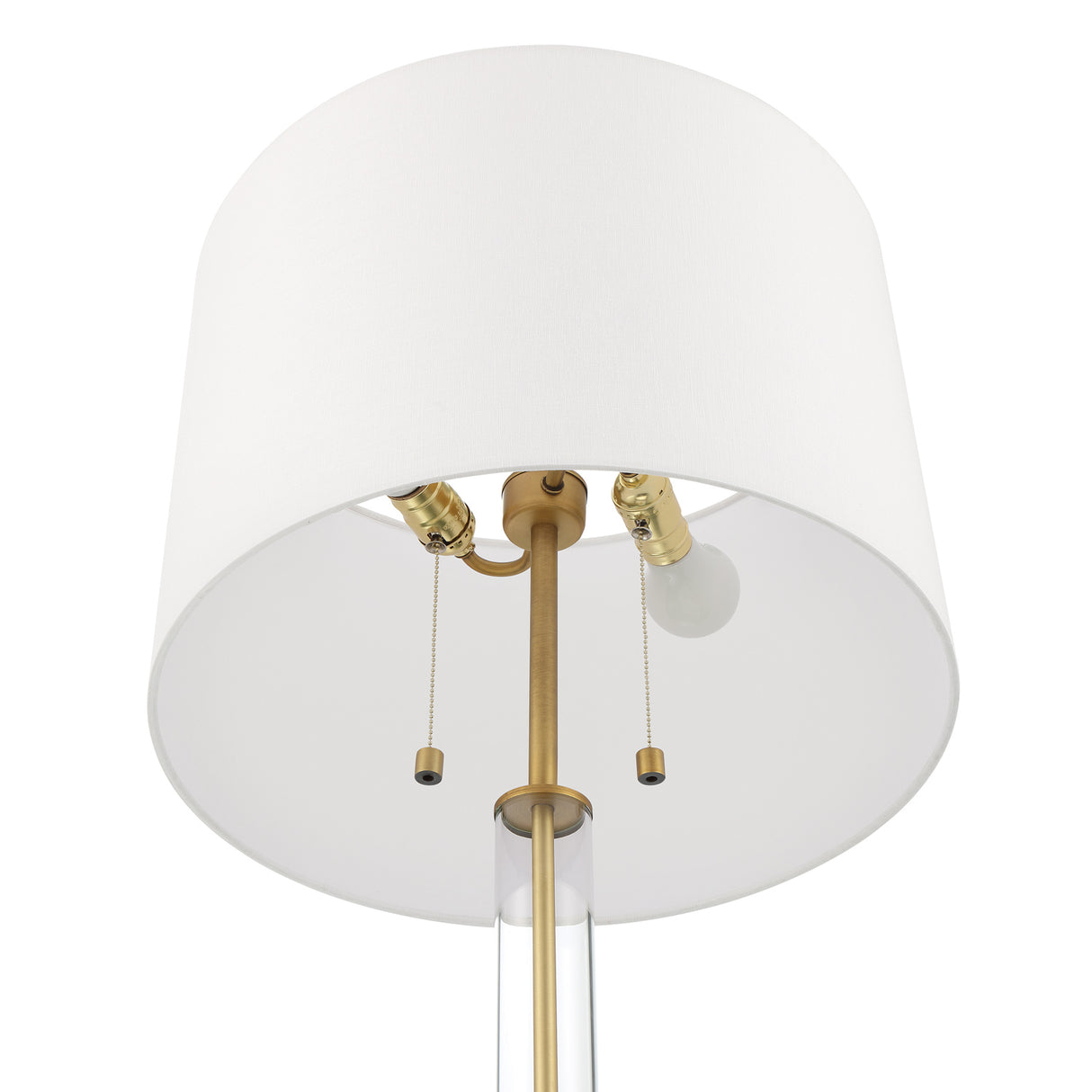 Laurel Glass Cylinder Floor Lamp, Satin Brass