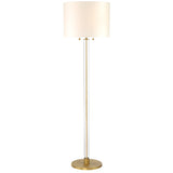 Laurel Glass Cylinder Floor Lamp, Satin Brass