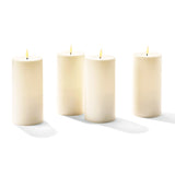Infinity Wick Outdoor Ivory Pillar Candles, 3"x6", Set of 4