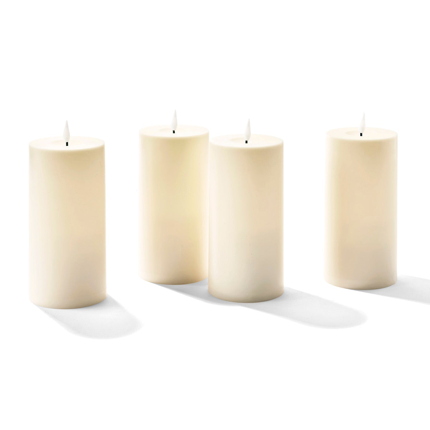 Infinity Wick Outdoor Ivory Pillar Candles, 3