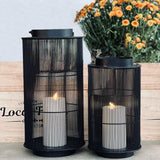 Mariposa Metal Lantern with Flameless Candle, Large